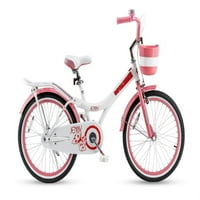 Роялбебе Джени момиче велосипед, бяло и розово