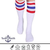 Yacht & Smith Големи и високи мъжки атлетични чорапи за памучна тръба, чорапи на едро на насипни рефери - размер на крал
