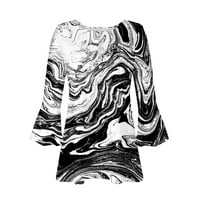 Дамски летни върхове ежедневни тръби от тръба отпечатани законирани основни рушове корсети туника върхове плисирани тениски блузи