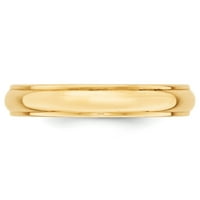 Най -добро злато 14k жълто злато половин кръг с лента на ръба, размер 11.5