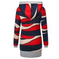 Labakihah Winter Coats for Women Fashion Womens Pockets Button Небрежни капачки с дълъг ръкав свободни качулки за жени за червено