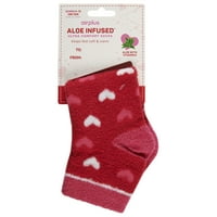 Саурус алое влива четвърт Чорапи, червени сърца, Дамски среден размер 5-10