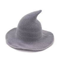 Плетена вещица шапка, Хелоуин вещица шапка с заострена топ парти смешна вълнена шапка за жени деца