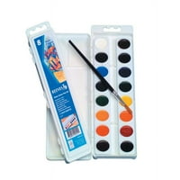 Рийвс нетоксичен полу-влажен комплект акварелна боя, пластмасов овален тиган, разнообразен жив цвят, Комплект от 8