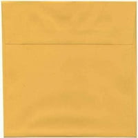 Хартиени квадратни пликове за покани, жълти, пликове в картонена кутия