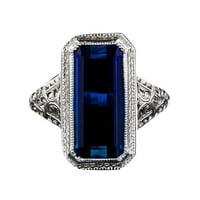 Bazyrey New Arrivals дамски пръстени сватбена лента в титан платен пръстен сватбен пръстен годежен пръстен синьо