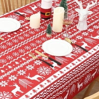 Коледни дърво и елени дизайн квадратна маса плат плат водолеза декоративен бохо покритие за маса за открито