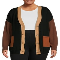 Терра & небе жените Плюс размер два джоба жилетка пуловер, Средна категория