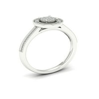1 5кт ТДВ диамант 10к Бяло Злато клъстер ореол годежен пръстен