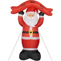 Коледа Прелит висок Дядо Коледа Холдинг хо хо хо знак Открит Коледа двор надуваеми, с чанта за съхранение 120