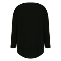 Ersazi Дамски ризи с къс ръкав за жени модни V-образни пуловери с дълъг ръкав отпечатани ежедневни пуловер с пуловер в разчистване