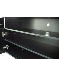 Аукфа доведе ТВ стойка за телевизори до 90 - модерен висок гланц ТВ шкаф с чекмеджета-Черен