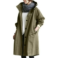 Свободно удобно палто с качулка изхожда дамски елегантна вятърна смола дива зима женско палто