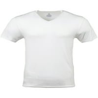 Мъжки памучни стреч бели тениски, 3-пак