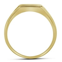 10k жълто злато кръгло диамантен плосък горен лентен пръстен cttw