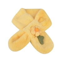 Heiheiup букет детски шал сладък топъл имитация на заек мек шия шал младежта зимна шапка