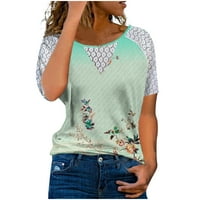 Yyeselk Елегантни блузи за жени Лято ежедневни красиви флорални печат на туника върхове Модерни плетене на една кука