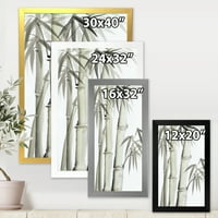 Дизайнарт 'винтидж черно-бял бамбук в' Лейк Хаус рамка Арт Принт