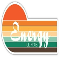 Energy Illinois Sticker Retro Vintage Sunset City 70S Естетичен дизайн