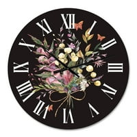 Дизайнарт 'Винтидж Флорални Летни Диви Цветя Аранжировка' Традиционен Стенен Часовник