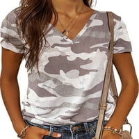 Капризи жени с къс ръкав тениска модна леопардова отпечатана блуза работа тениска камуфлажна печатница върхове