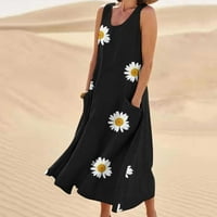 Fpqtro дамски плюс размер дълги летни рокли Sundress Clearance под плажване на рокли Maxi Небрежни дамски летни модни ежедневни