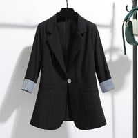 Xinqinghao жени плюс размер ежедневни плътни цветни якета палто с дълъг ръкав Плисието монтирани якета отхвърлете шията свободни