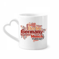 Германия Град Име Карта стил шаблон за кафе Cerac Cerac Drinkware Glass Heart Cup