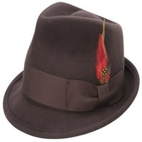 Montique Men's Brown Bogart Stingy Brim Fine Wool Felt Teardrop Dent Hat H-54