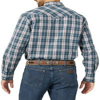 Мъжка риза с дълъг ръкав карирана Западна риза