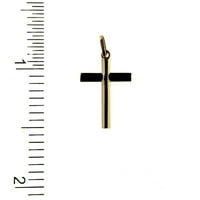 18k плътно жълто злато малък овален тръба кръст