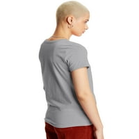 Hanes Essentials женски памучен кръгла тениска с тениска светла стомана l