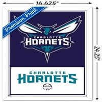 Шарлот Хорнетс-Плакат За Стена С Лого, 14.725 22.375