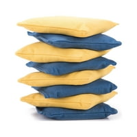 Екологични царевица дупка чанти Комплект за хвърляне игра синьо и жълто