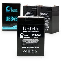 - Съвместима батерия Sentry Lite SCR - заместваща UB универсална запечатана батерия с оловна киселина - Включва F до F терминални