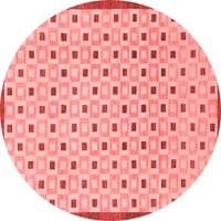 Ahgly Company Indoor Round Solid Red Modern Area Rugs, 8 'Round