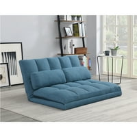 Трикратен матрак за сгъване на пяна и диван с възглавници, синьо